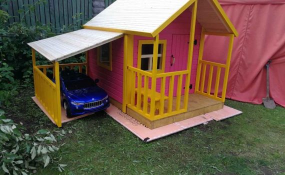 Домик для игр детей с гаражом