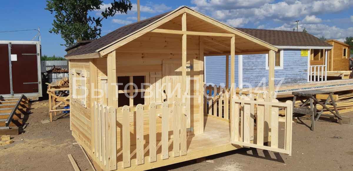 Производим и продаем деревянные детские игровые домики для установки на даче